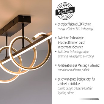 Plafoniera LED EMANDA negru Zuma Line 19112-68, 30x20 cm, 40W