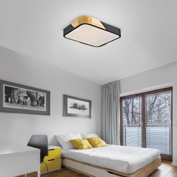 Plafoniera LED BILA negru Zuma Line 14289-18, D32 cm, 24W