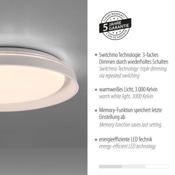Plafoniera LED SATI alb Zuma Line 14368-16, 8.5x43 cm, 23.5W