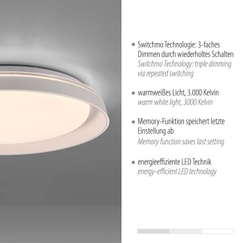 Plafoniera LED SATI alb Zuma Line 14368-16, 8.5x43 cm, 23.5W