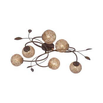 Plafoniera GRETA ruginiu Zuma Line 6398-48, 68x66 cm, 6xG9