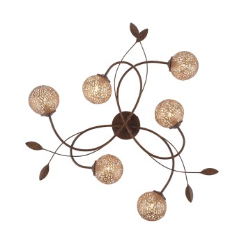 Plafoniera GRETA ruginiu Zuma Line 6398-48, 68x66 cm, 6xG9