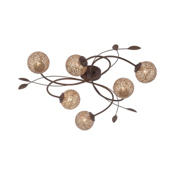 Plafoniera GRETA ruginiu Zuma Line 6398-48, 68x66 cm, 6xG9