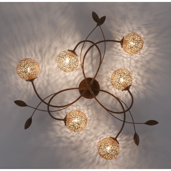 Plafoniera GRETA ruginiu Zuma Line 6398-48, 68x66 cm, 6xG9