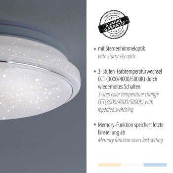 Plafoniera LED JUPITER alb Zuma Line 14362-16, D35 cm, 17W