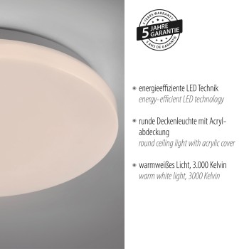 Plafoniera LED URANUS alb Zuma Line 14265-16VE, 26x5.5 cm, 12W