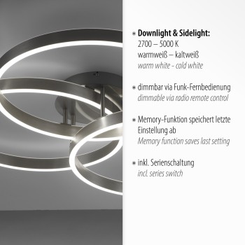 Plafoniera LED PAAN argintiu Zuma Line 6233-55, 75x71.1 cm, 52W