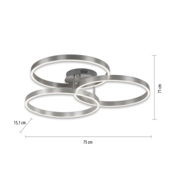 Plafoniera LED PAAN argintiu Zuma Line 6233-55, 75x71.1 cm, 52W