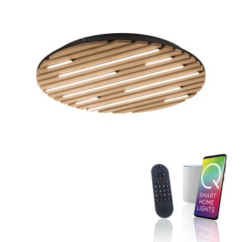 Plafoniera LED Q-AKUSTIK lemn Zuma Line 6421-79, D60 cm, 38W