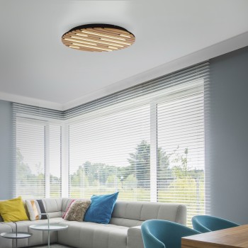 Plafoniera LED Q-AKUSTIK lemn Zuma Line 6421-79, D60 cm, 38W