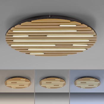 Plafoniera LED Q-AKUSTIK lemn Zuma Line 6421-79, D60 cm, 38W