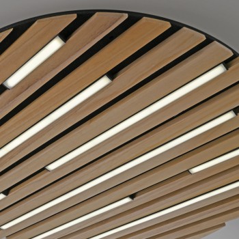Plafoniera LED Q-AKUSTIK lemn Zuma Line 6421-79, D60 cm, 38W