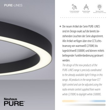 Plafoniera LED PURE-LINES antracit Zuma Line 6306-13, D70 cm, 42W