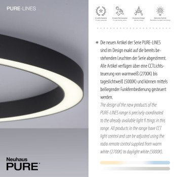 Plafoniera LED PURE-LINES antracit Zuma Line 6306-13, D70 cm, 42W