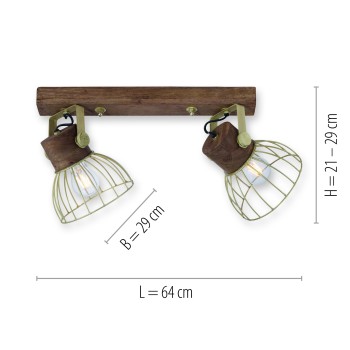 Plafoniera ALAMI alama mata Zuma Line 11487-60, 64x29 cm, 2xE27