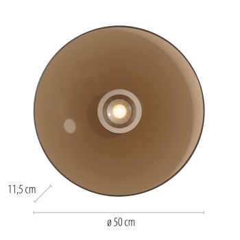 Plafoniera LED PURE MOON maro Zuma Line 6095-97, D50 cm, 25.7W