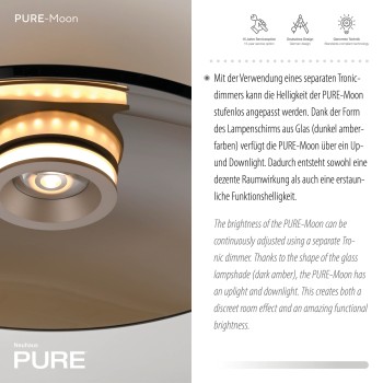 Plafoniera LED PURE MOON maro Zuma Line 6095-97, D50 cm, 25.7W
