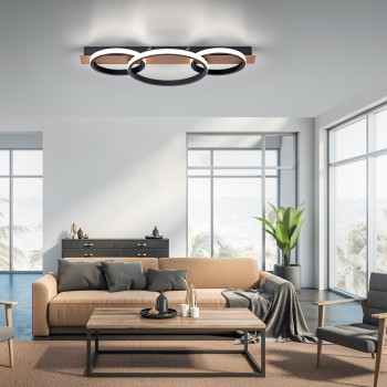 Plafoniera LED TROOPER lemn Zuma Line 15616-78, 8x30 cm, 41W