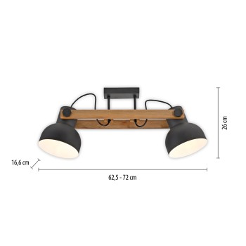 Plafoniera CUP 2.0 negru Zuma Line 15744-18, 26x16.6 cm, 2xE27