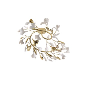 Plafoniera LEAF auriu Zuma Line MX2858-6-EGN, D70 cm, 6xG9