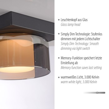 Plafoniera LED RIKA negru Zuma Line 6162-18, D15 cm, 6W, RGB