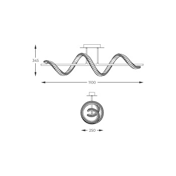Plafoniera LED ATHESA auriu Zuma Line MX3170-1-3GT, 25x110 cm, 26W
