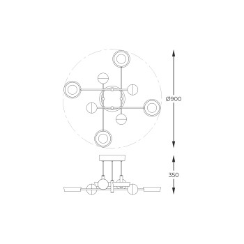 Plafoniera LED LARA negru Zuma Line MX7170-8-3BGT, 35x90 cm, 55W