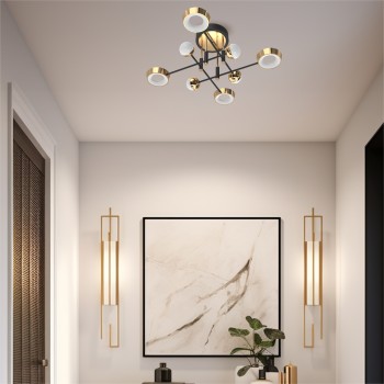Plafoniera LED LARA negru Zuma Line MX7170-8-3BGT, 35x90 cm, 55W