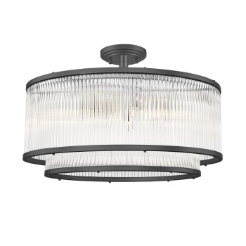 Plafoniera SERGIO negru mat Zuma Line C0528-06H-P7AC, 32x50.5 cm, 6xE14