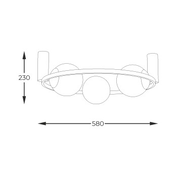 Plafoniera ORBIT negru Zuma Line 5008, D58 cm, 3xE27