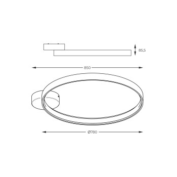 Plafoniera LED CIRCLE negru mat Zuma Line LA0772, D78 cm, 50W