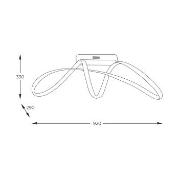 Plafoniera LED FERMI auriu Zuma Line 20026C-GD, 92x29 cm, 50W