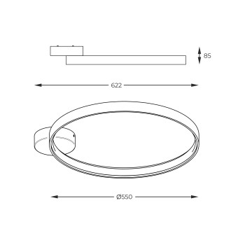 Plafoniera LED CIRCLE negru mat Zuma Line LA0770, D55 cm, 30W