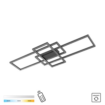 Plafoniera LED ERVI negru mat Zuma Line MX7907-3B-3BT, 41.5x102.7 cm, 57W