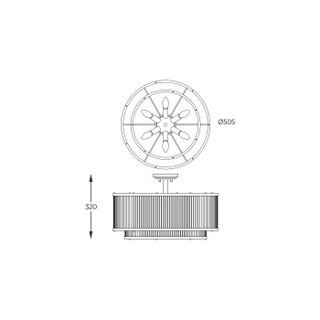 Plafoniera SERGIO crom Zuma Line C0528-06H-F4AC, D50 cm, 6xE14