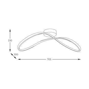Plafoniera LED ERDA negru Zuma Line 19600C-BK, 70.5x30 cm, 45W