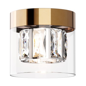 Plafoniera GEM auriu francez Zuma Line C0389-01A-F7AC, D11 cm, 1xG9