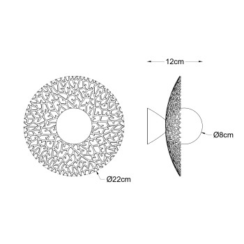 Plafoniera NICOSIA auriu Zuma Line A0600-01C-F7AA, D22 cm, 1xG9