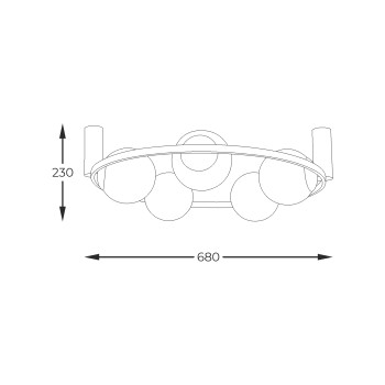 Plafoniera ORBIT negru Zuma Line 5009, D68 cm, 5xE27