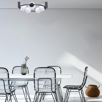 Plafoniera ORBIT negru Zuma Line 5009, D68 cm, 5xE27