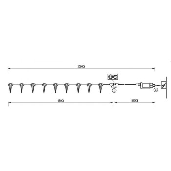 Iluminat gradina tip ghirlanda SPINETOLI 98184 Eglo, LED 9x0,5W 360lm, L10m - 1