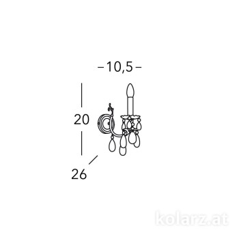Aplica de perete Victoria 2 Aqua Champagne Kolarz, placata cu aur de 24K, 1 brat cu cristale - 1