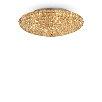 Plafoniera cu cristale KING PL9 073262 Ideal Lux, auriu - 1