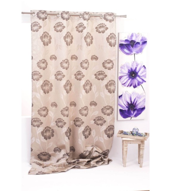 Draperie Izolde Mendola Home Textiles, 140x245cm cu inele, maro