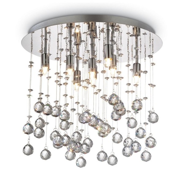 Plafoniera moderna cu cristale MOONLIGHT PL8 077796 Ideal Lux, crom - 1 Plafoniera moderna cu cristale MOONLIGHT PL8 077796 Ideal Lux, crom - 1