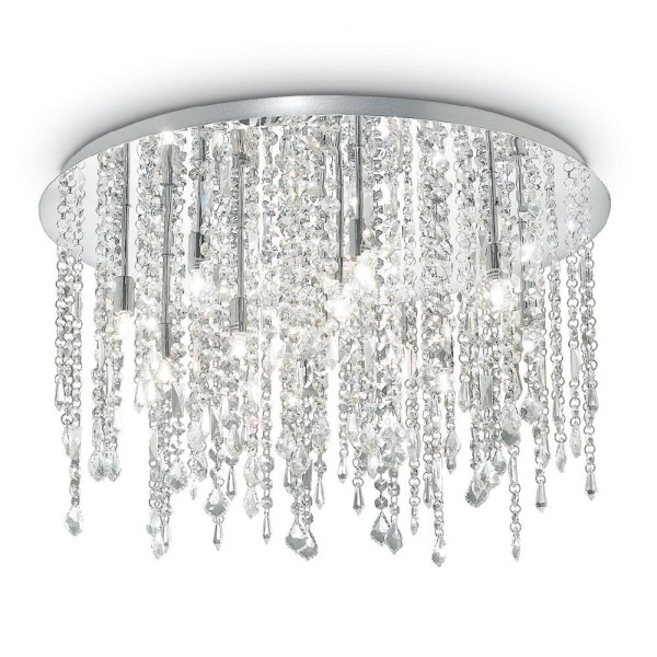 Plafoniera moderna cu cristale ROYAL PL12 053004 Ideal Lux, crom - 1 Plafoniera moderna cu cristale ROYAL PL12 053004 Ideal Lux, crom - 1