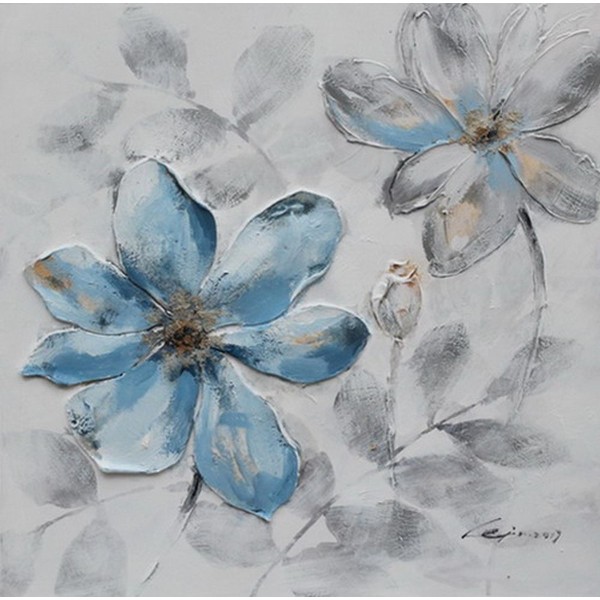 Tablou pictat manual Blue, dimensiunea 40x40cm - 1