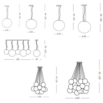 Pendul modern MAPA BIANCO SP1 D40 032139 Ideal Lux, alb - 1