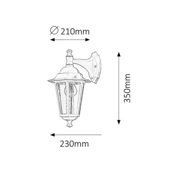 Aplica de exterior Velence - 8232 Rabalux, E27, 1x60W, auriu antichizat - 1