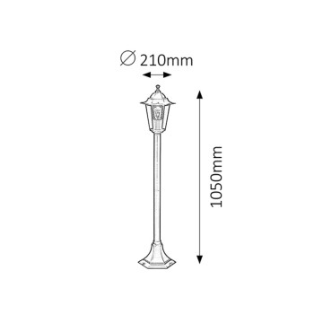 Stalp de exterior Velence - 8240 Rabalux, E27, 1x60W, auriu antichizat - 1